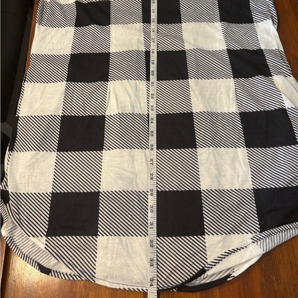 White Mark XL LS Polyester Pockets Large Checked Design Black & White - Picture 12 of 12